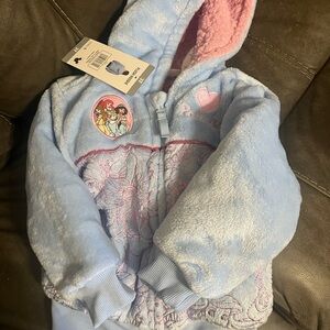 Disney Princess Plush Hoodie in Blue and Pink